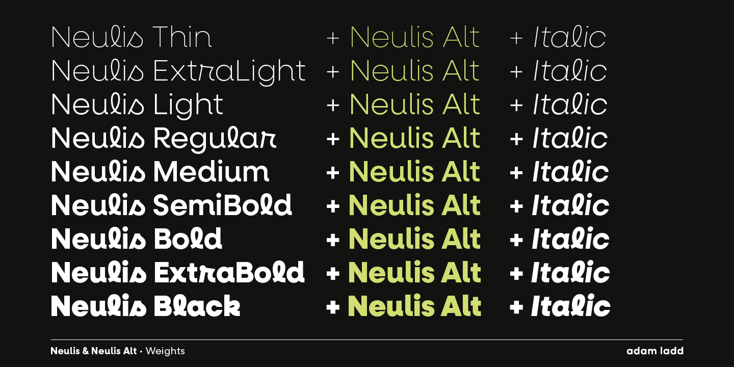 Przykład czcionki Neulis Extra Light